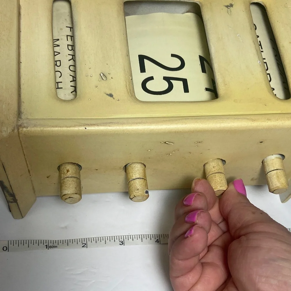 Vintage off white Perpetual Calendar office home decor